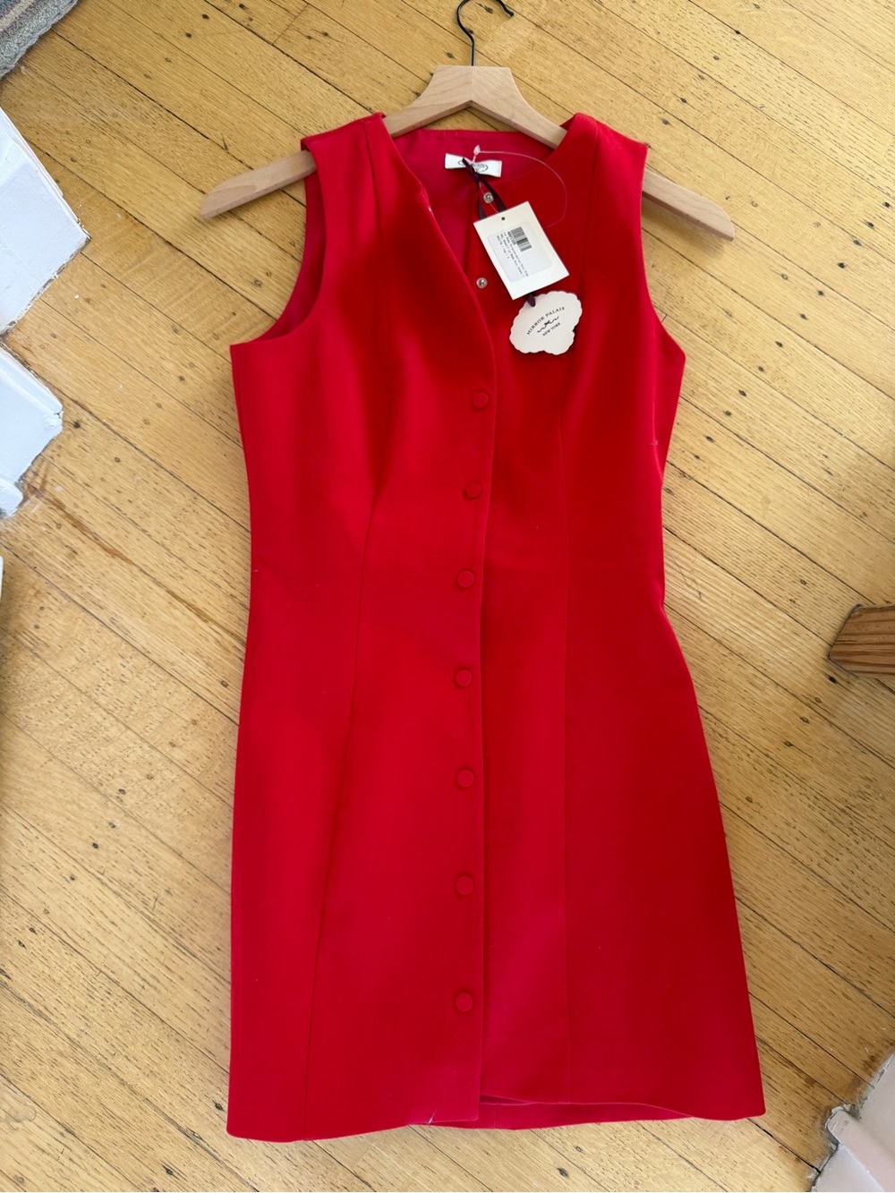 Mirror Palais Vibrant Red Button-Front Mini Dress